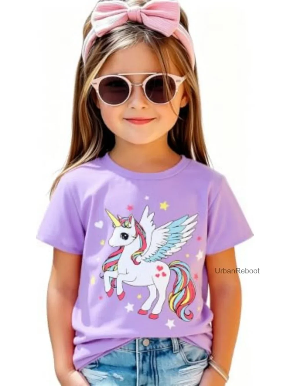 Toddler Girls Cotton Blend Graphic Tee, Short Sleeve Crew Neck, 2-8 Years
